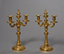 Rare pair of neo-classical gilt bronze three-light candelabra
Paris, early Louis XVI period, circa 1775
